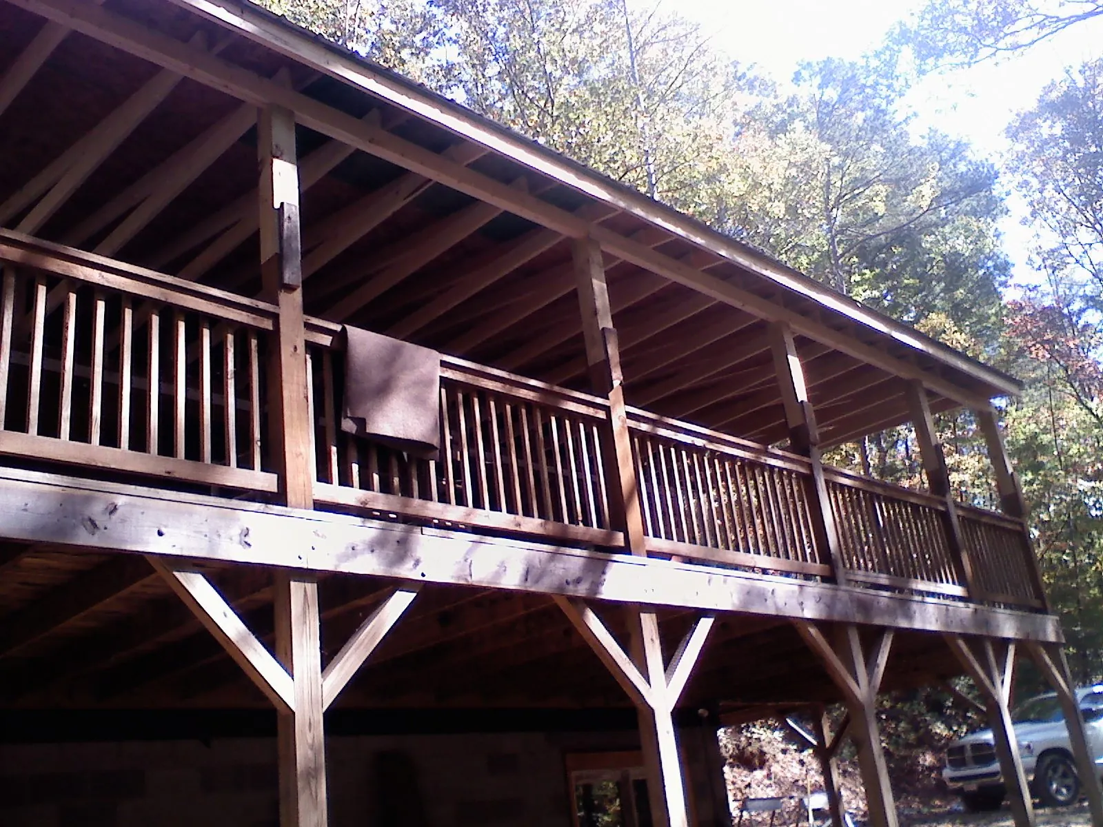 Timber framing under a new elevated porch and deck — Roof Leak Repair in Woodstown by Roofing Brothers